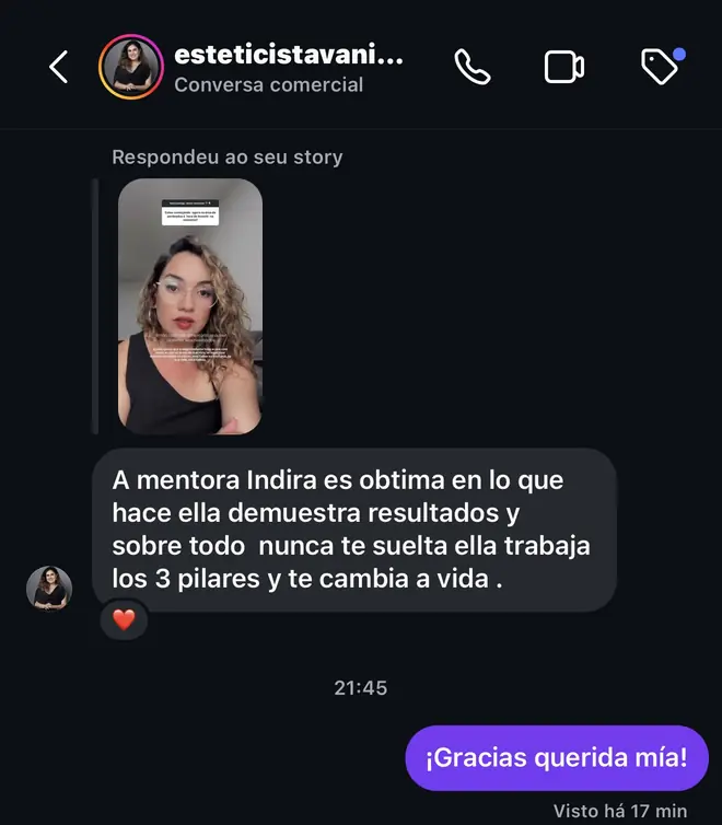 Fernanda Fonseca: foi o melhor investimento que fiz na minha carreira; no primeiro mês já se pagou