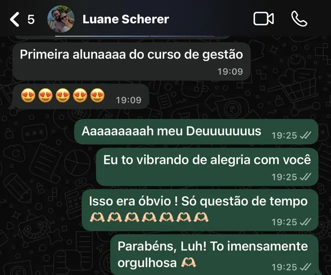 Luane Scherer: primeira aluna do curso de gestão
